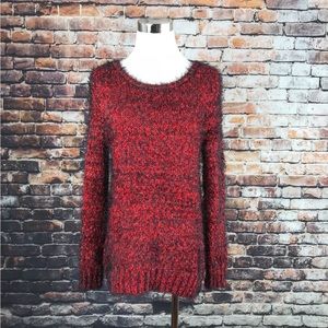 EUC Cable & Gauge Red Eyelash Sweater